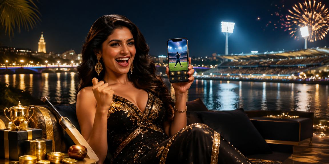 Ahmedabad Riverfront with cricket fans enjoying betting